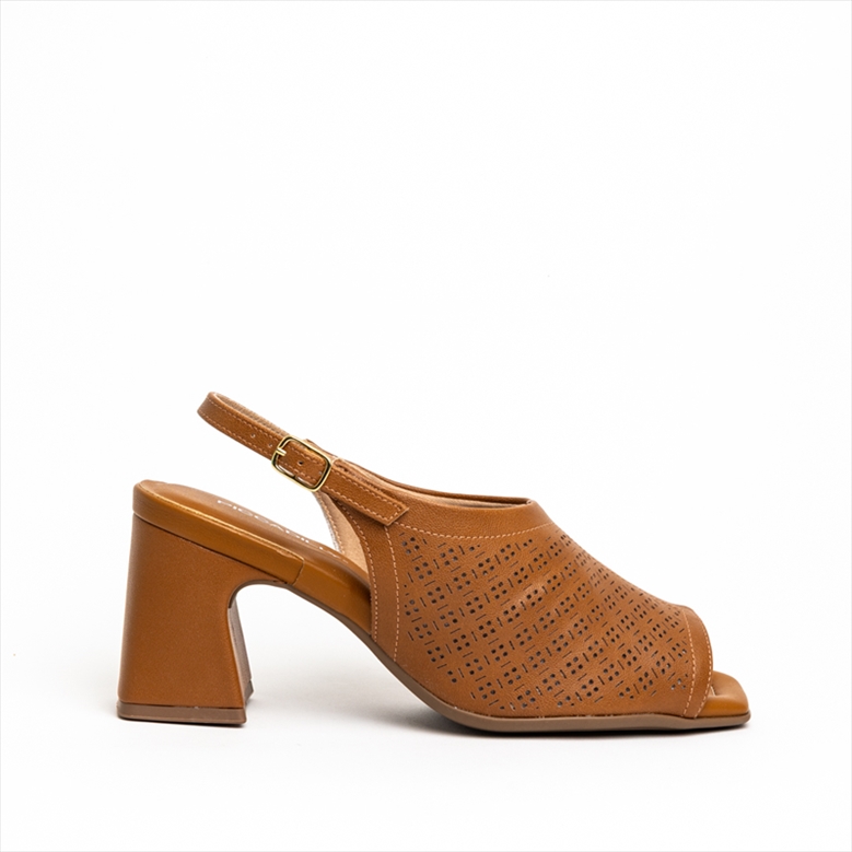 Piccadilly Peep Toe Medium Block Heel Sandal with Breathable Upper