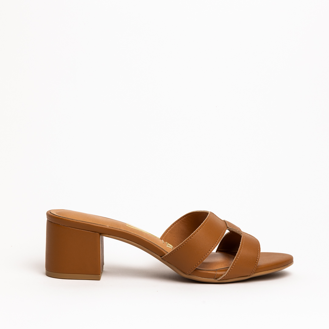 Vizzano Cut Out Low Block Heel Mule Sandals