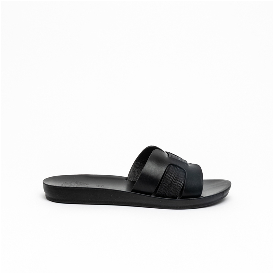Athenais Flat Slide Sandals with Cut Out Design