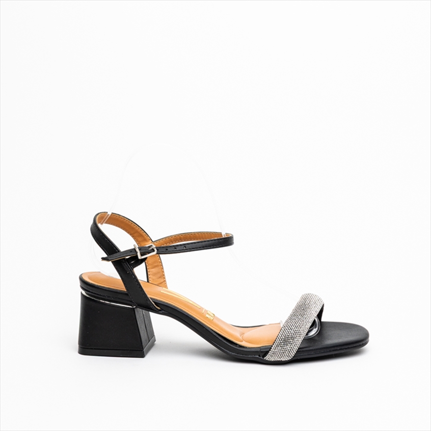 Vizzano Ankle Strap Fastening Glam Detail Block Low Heel Sandals