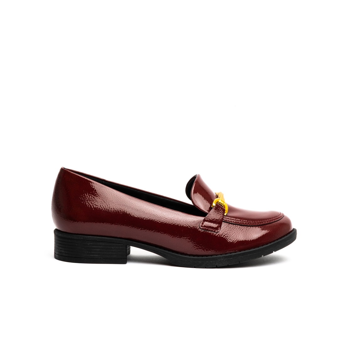 Piccadilly Fashion Flat Loafers with Horsebit Chain Detail