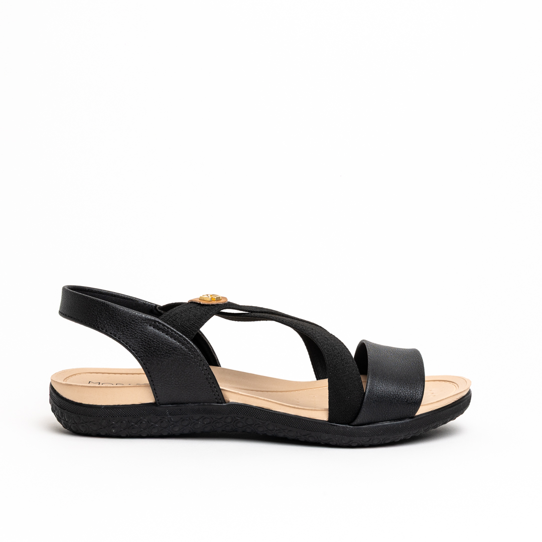 Modare Comfort Flat Sandals with Elastic Cross Straps