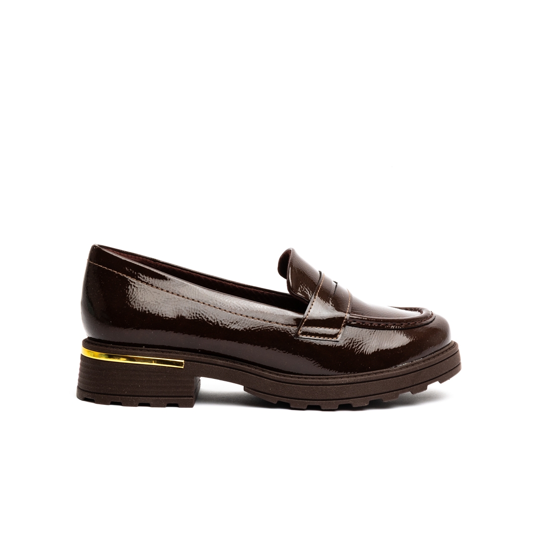 Piccadilly Glossy Flatform Penny Strap Loafers