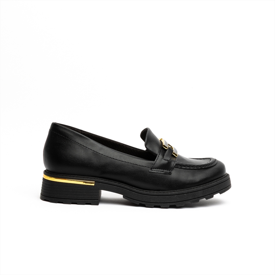 Piccadilly Chic Flatform Loafers with Gold Details