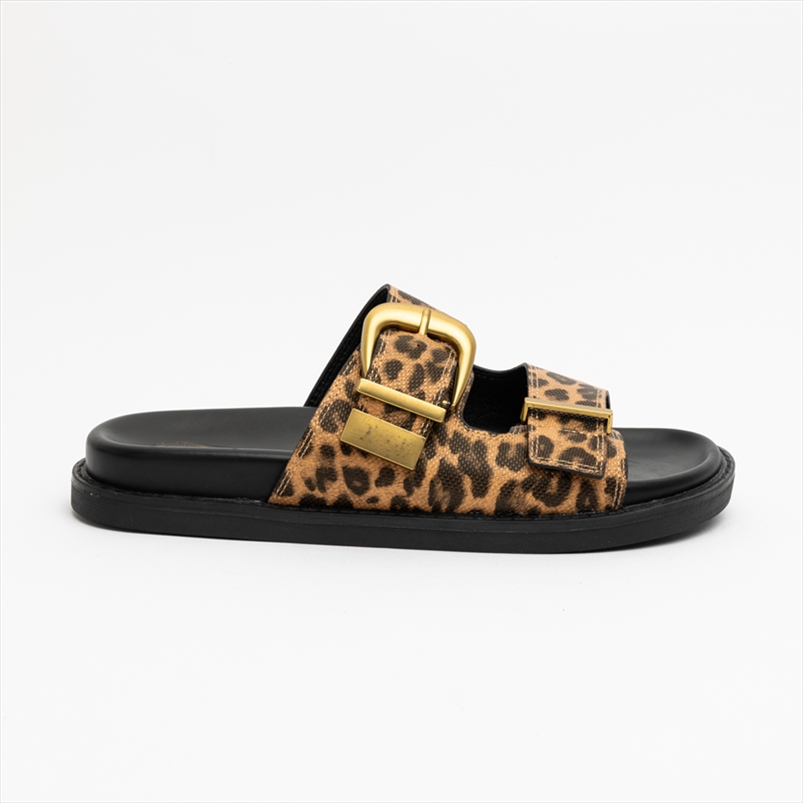 Athenais Flatform Slider double Strap Sandals with Oversized Buckle