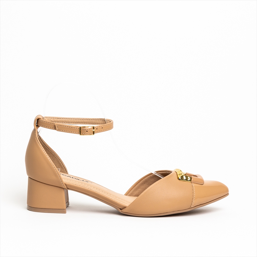 Piccadilly Low Block Heel Pumps with Decorative Detail