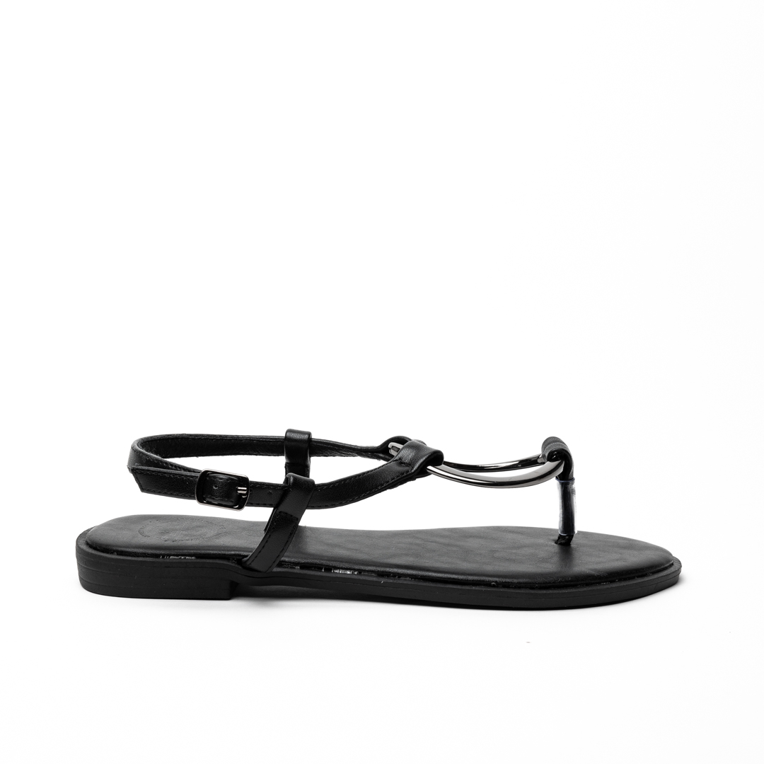 Athenais Circular Gold Hardware Embellished Strappy Sandals with Decorative Sole