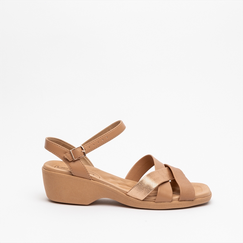 Beira Rio Classic Ankle Strap Low Block Heel Sandals