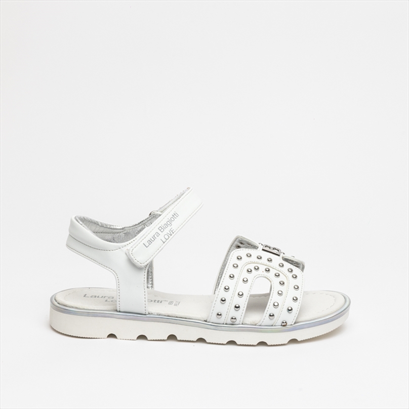Laura Biagiotti Studded Girls Sandals with Monogram