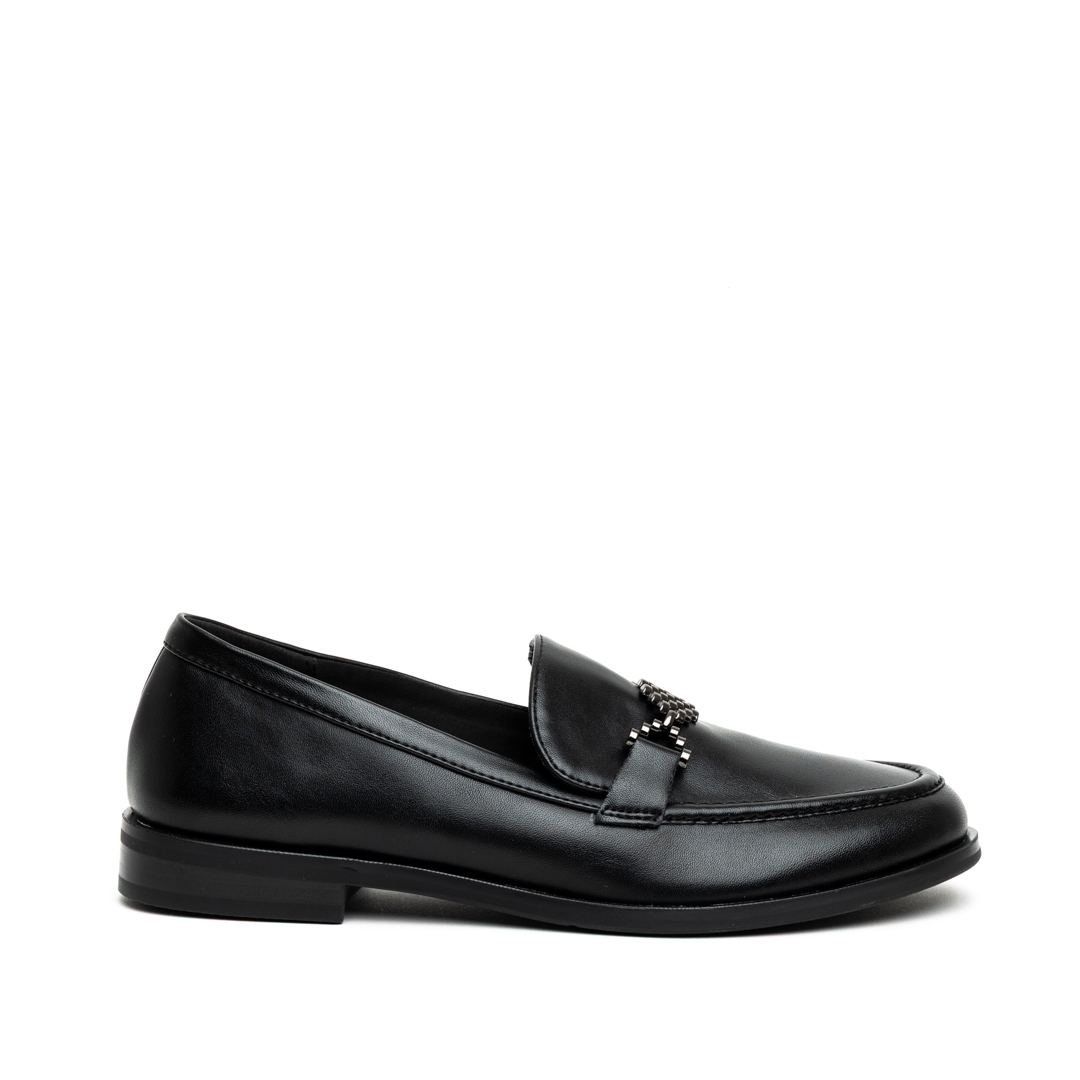 Miss Belgini Loafer with Glam Detail Flat Pumps