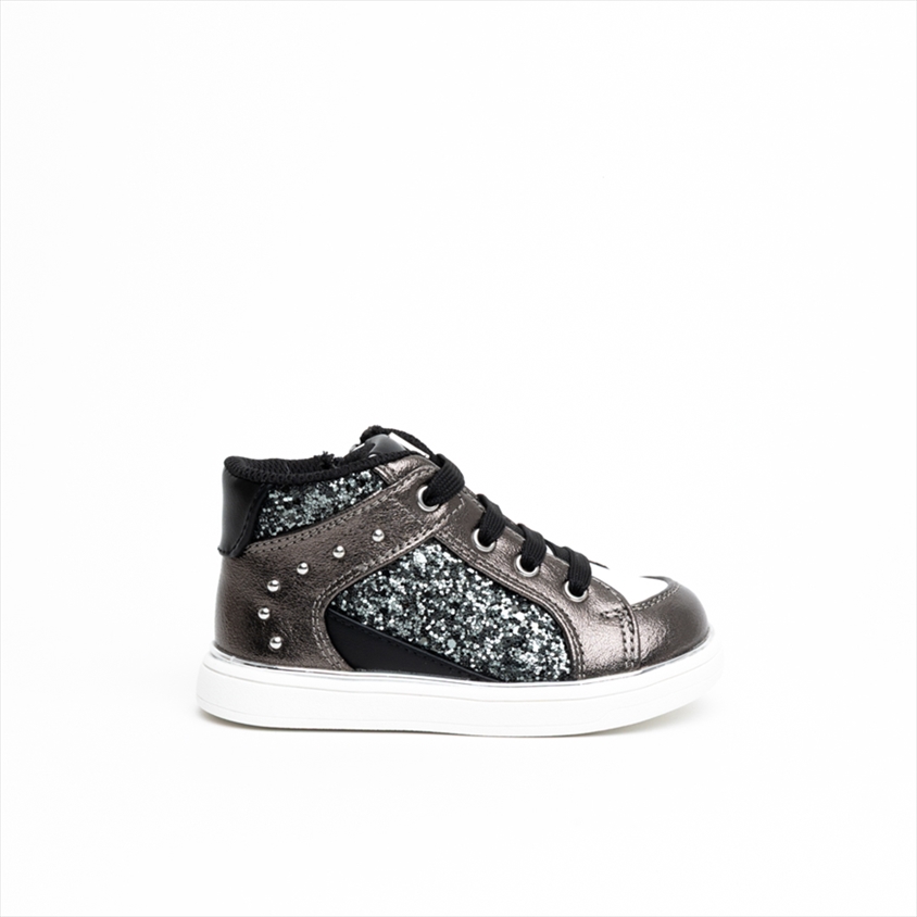 ASSO Girls Glittery Textured Side Panels with Stud Details Sneakers