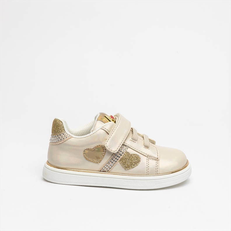 ASSO Girls Sneaker with Hearts and Diamante Decorative Details