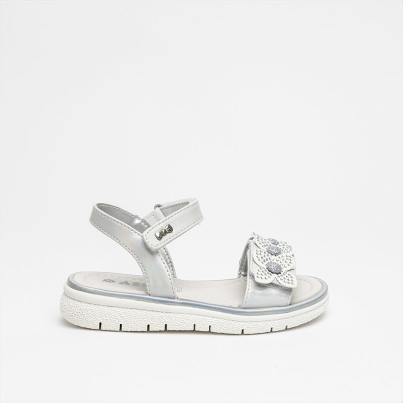 ASSO Girls Sandals with Diamante Detailed Flowers