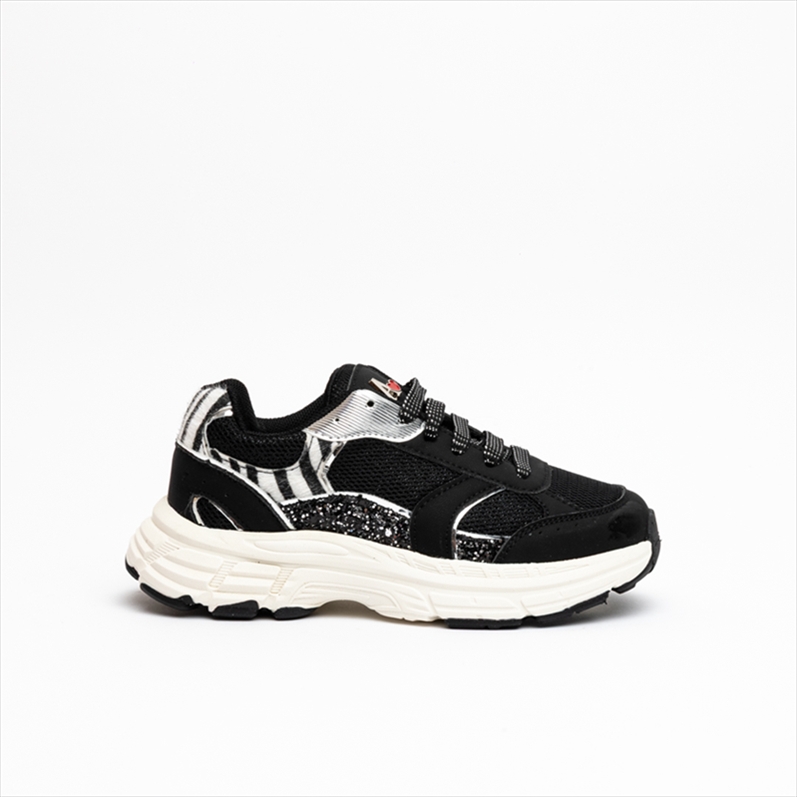 Asso Glitter Zebra Girls Sneakers with Charm