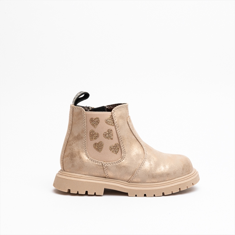 Asso Girls Chelsea Boots with Shimmer Hearts