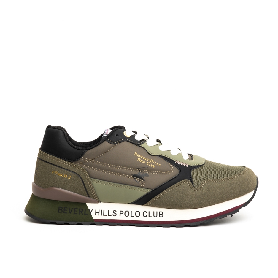 Beverly Hills Polo Club Mens Modern Trainers with Mixed Textile Panels and Colours