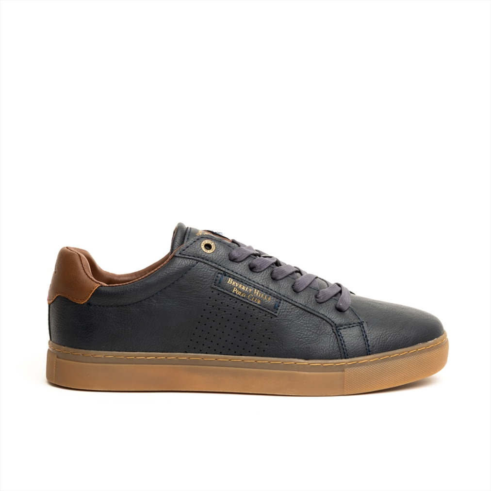 Beverly Hills Polo Club Mens Sneakers with Contrast Heel Tab and Gum Sole