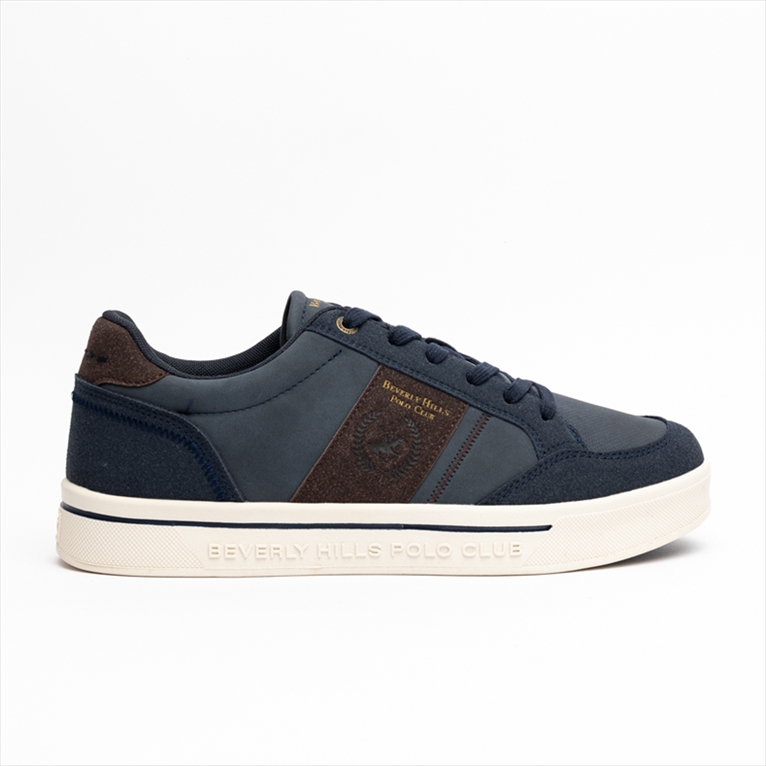 Beverly Hills Polo Club Men Sneakers with Multiple Textures and Logo on the Side