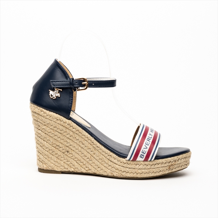 Beverly Hills Polo Club Women’s High Wedge Espadrille Sandals with Ankle Strap