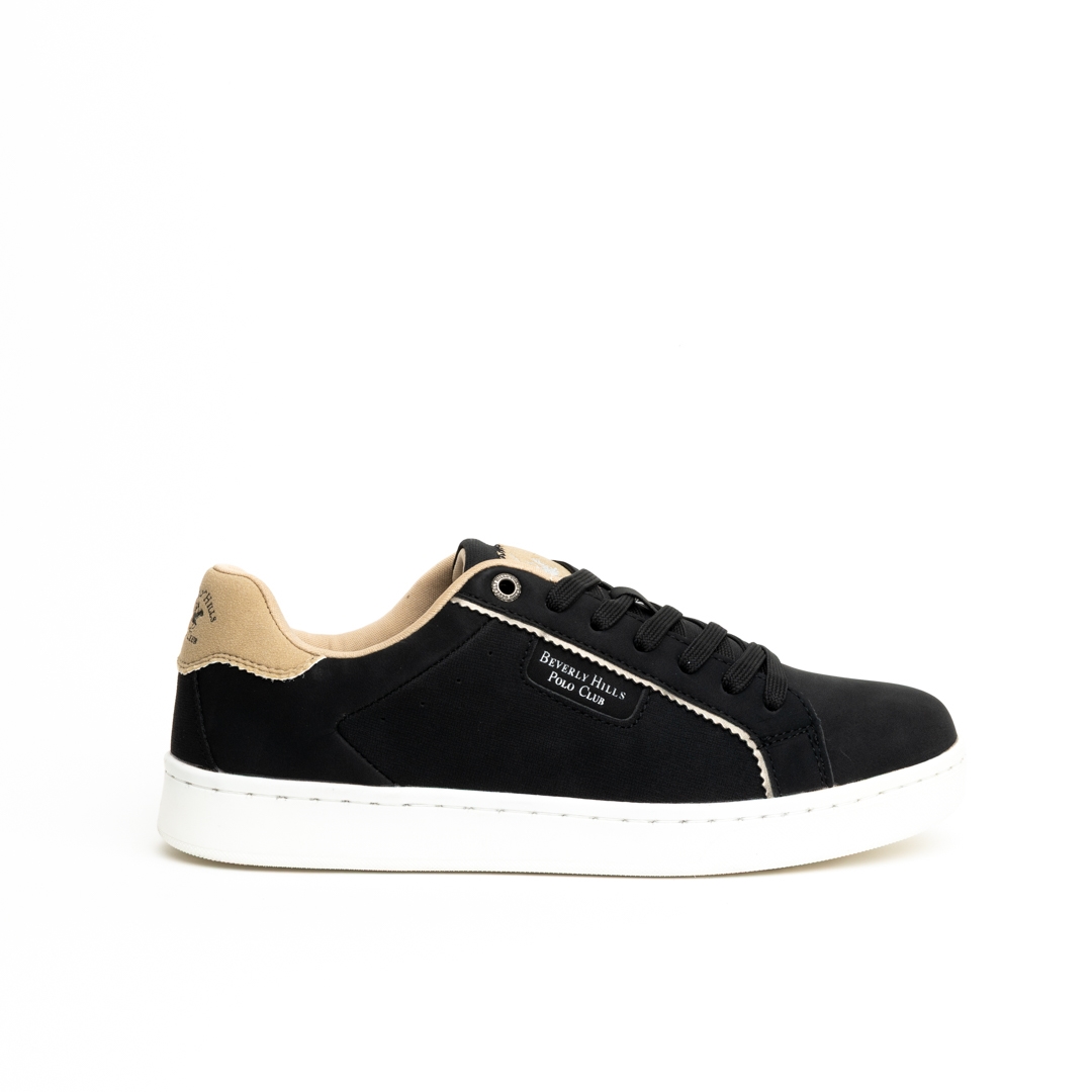 Beverly Hills Polo Club Womens Textured Lifestyle Court Flat Snekers with Contrast Hill
