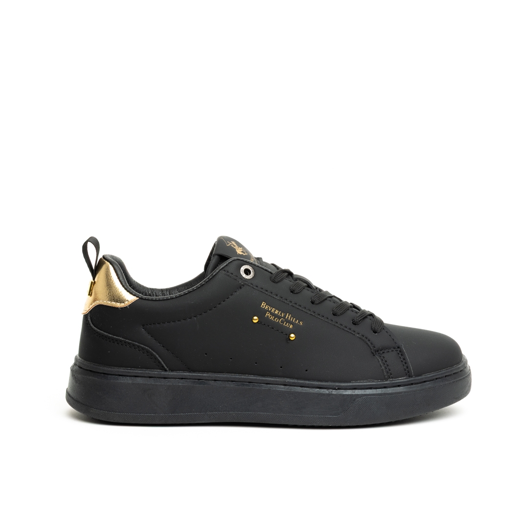 Beverly Hills Polo Club Womens Lifestyle Court Flat Snekers with Metallic Details