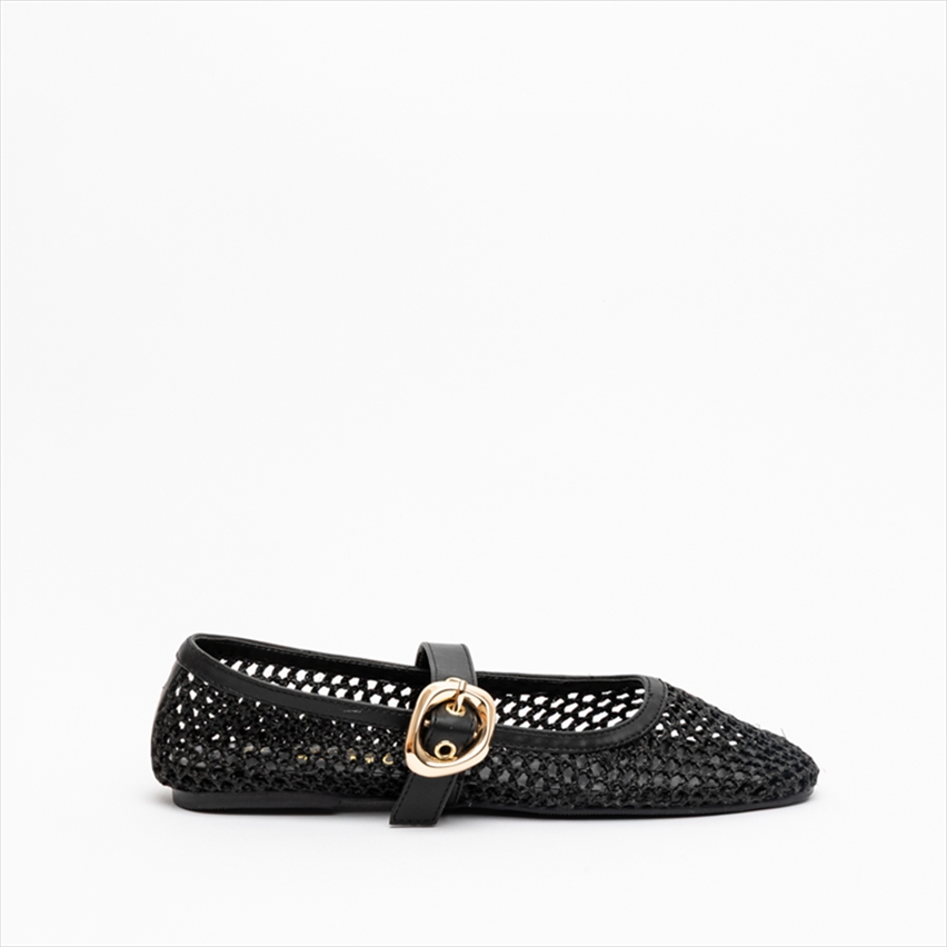 Miss Belgini Woven Mary Jane Ballerina Pumps