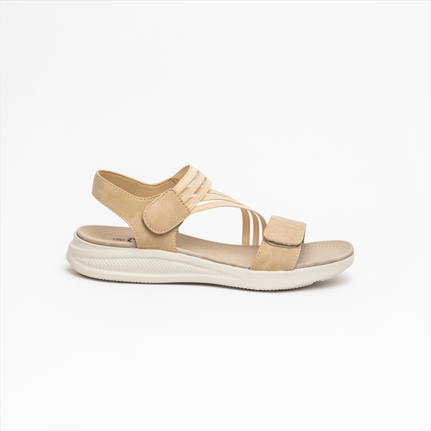 Foot Comfort Medium Wedge Sandals Mesh Detailed Straps