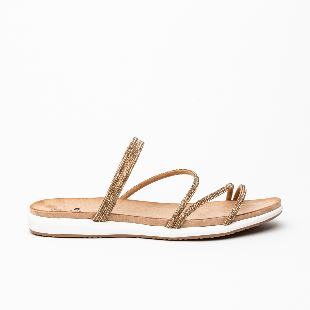 Coo Diamante Embellished Strappy Slip On Sandals