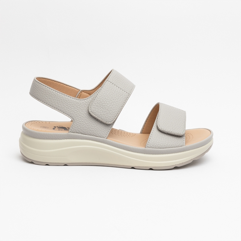 Foot Comfort Ankle Strap Wedge Low Sandals with Velcro Straps