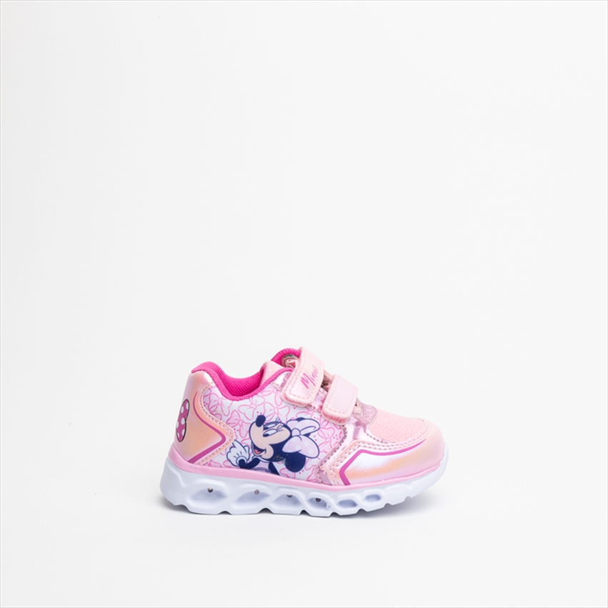 Minnie Mouse Velvro Strap Girls Sneakers with Light Up Sole