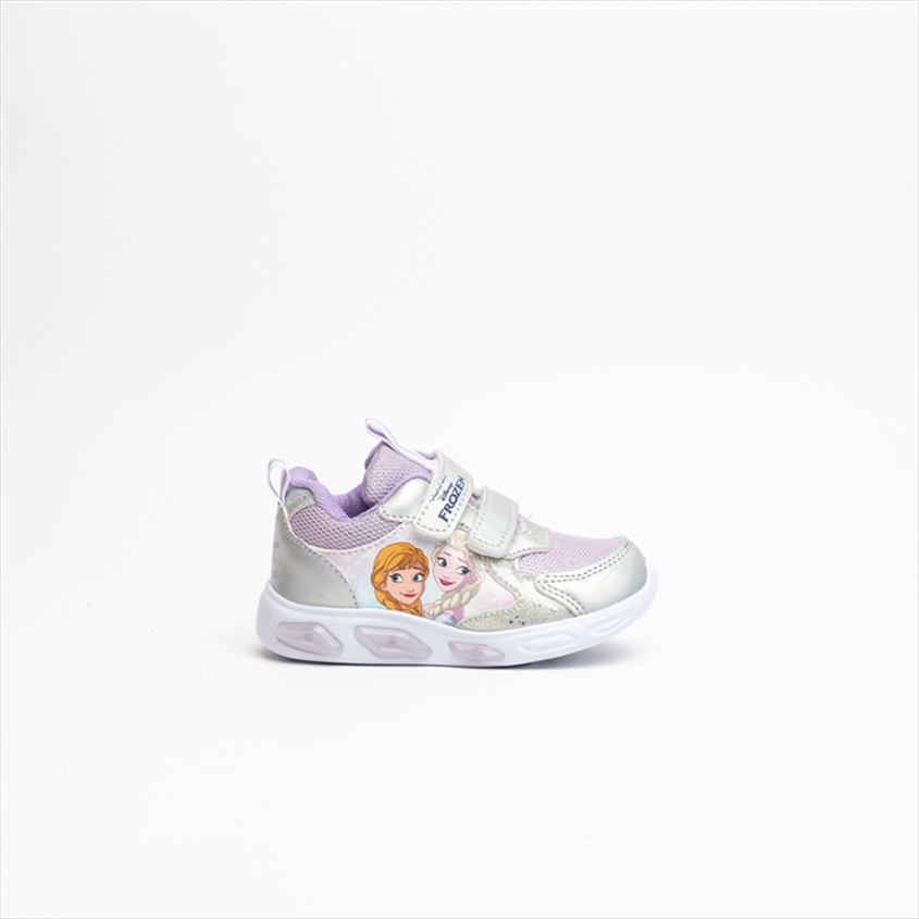 Frozen Girls Sneakers with Double Velcro Strap and Lights