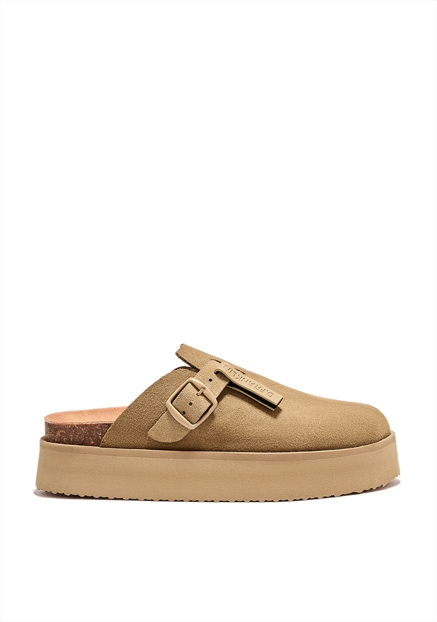 D.Franklin Suede Clog Wedge Low Sandals