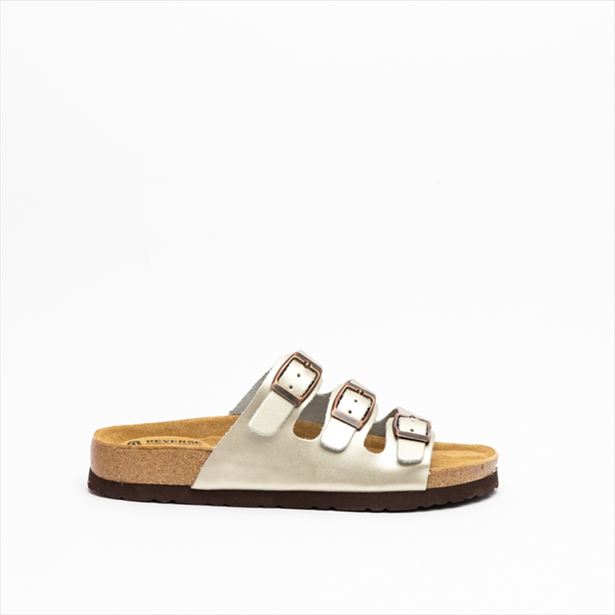 Reverse Women Premium Triple Buckle Strap Slider Sandals