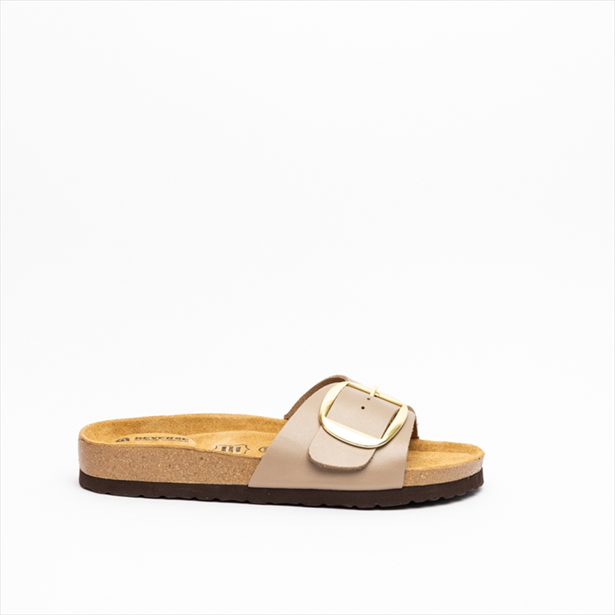 Reverse Women Premium Slider Sandals with Statement Buckle Detail
