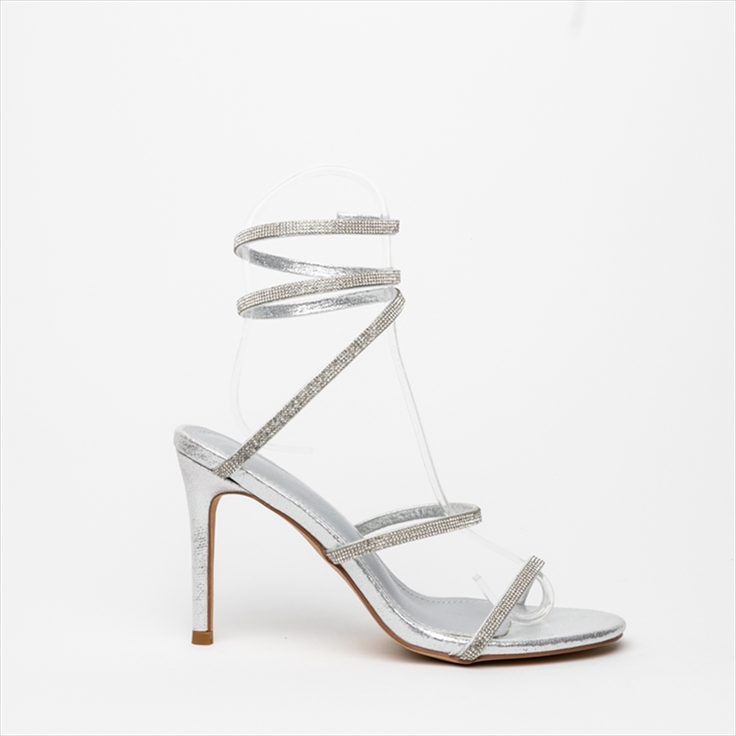 Miss Belgini Diamante Spiral High Heel Sandals