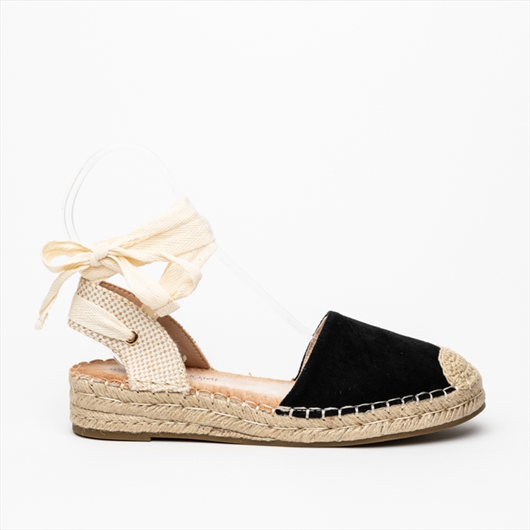 Miss Belgini Textile Crochet Espadrille Low Wedge Pumps