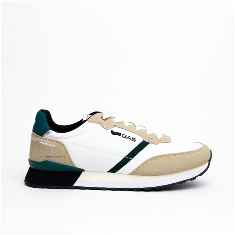 GAS Mens Sporty Sneakers with Emerald Details