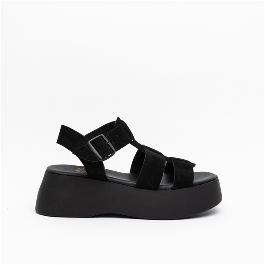 Athenais Premium Suede Gladiator Low Wedge Sandals