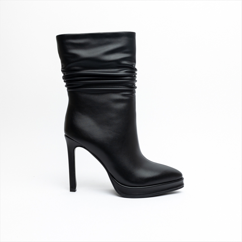 Miss Belgini High Heel Ankle Boots with Ruched Detail