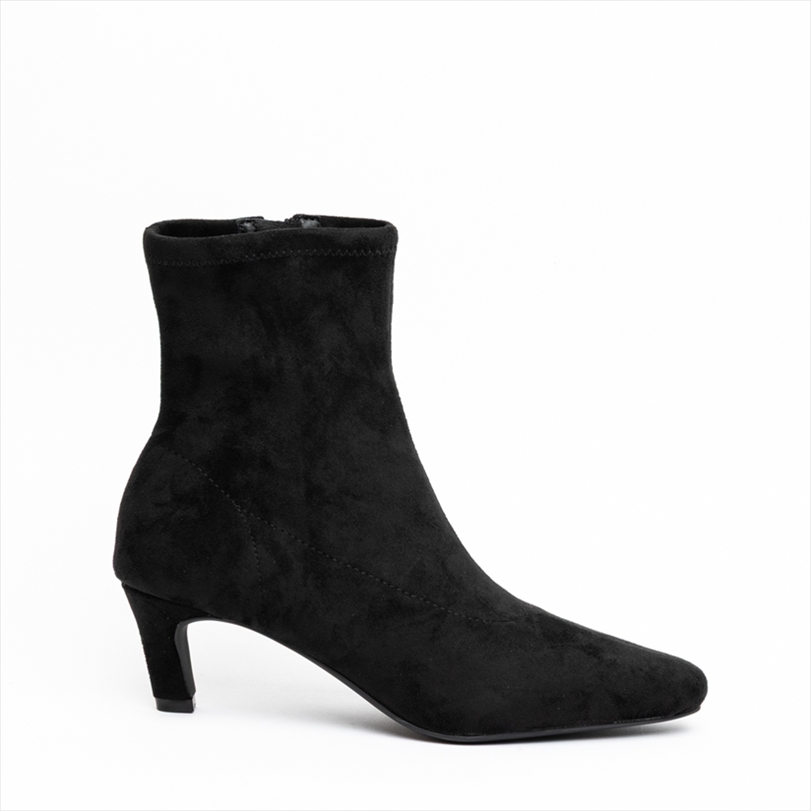 Miss Belgini Sock Style Faux Suede Low Heel Ankle Boots