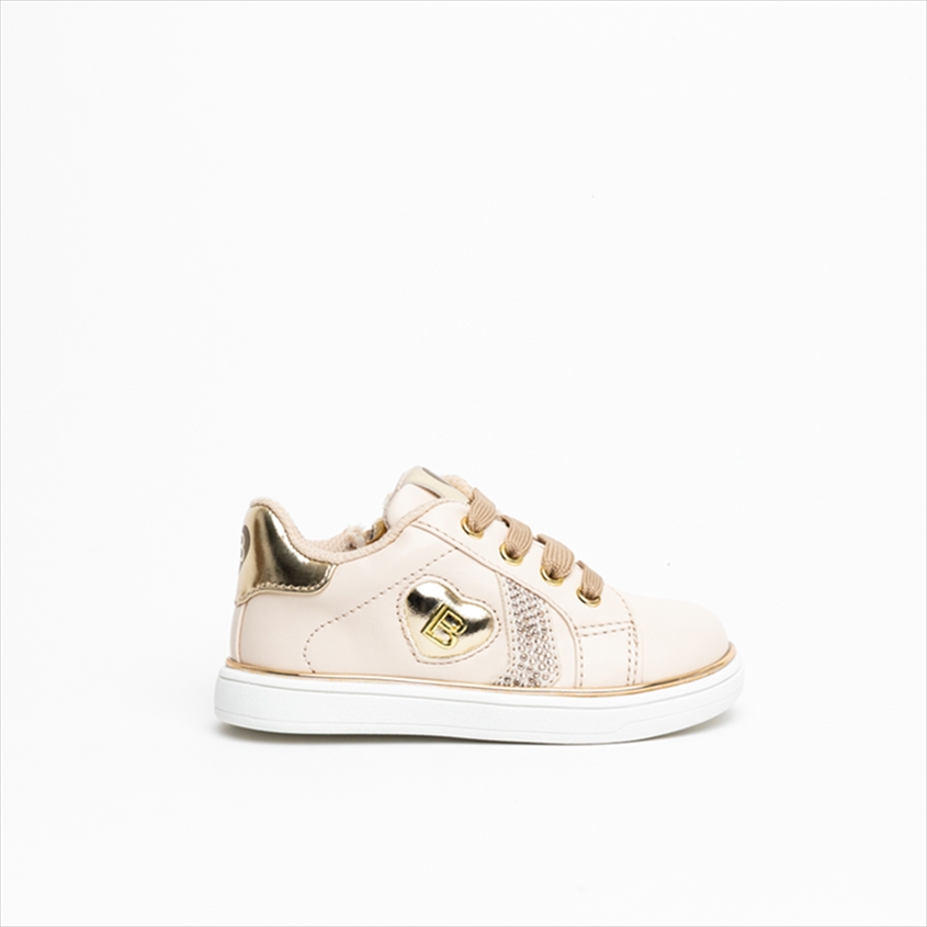 Laura Biagiotti Girls Sneakers with Metallic and Diamante Details