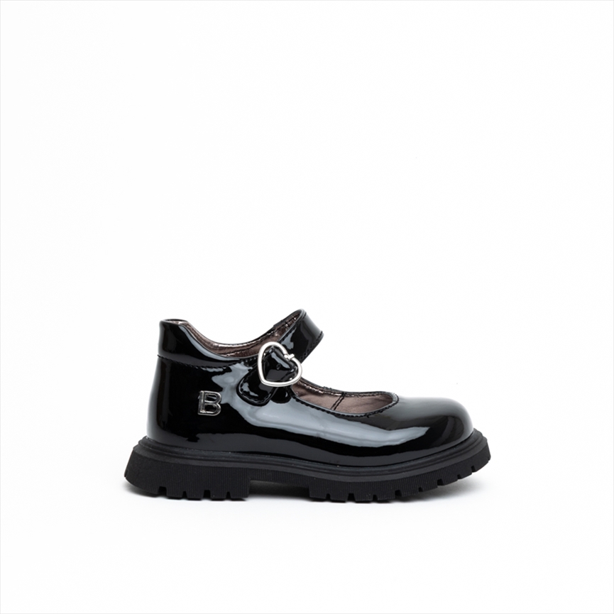 Laura Biagiotti Girls Mary-Jane Shoes with Heart Shaped Buckle