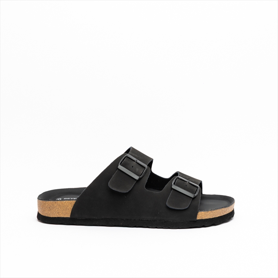 Reverse Premium Men Slider Summer Slippers with Double Buckle Strap