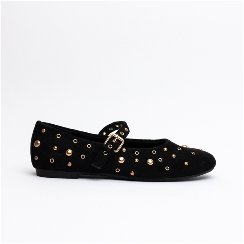 Miss Belgini Mary Jane Ballerina Flat Pumps with Studs