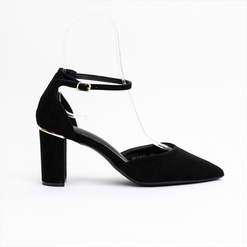 Miss Belgini Ankle Strap High Block Heel Pumps