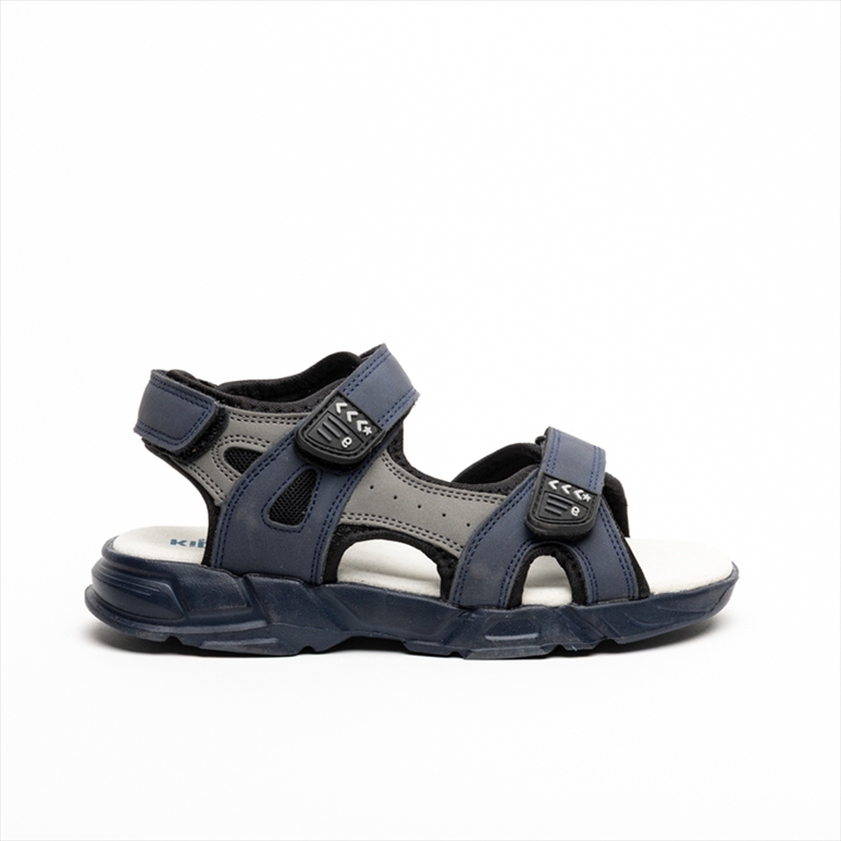 Kido Velcro Strap Boys Sandals with Grey Details