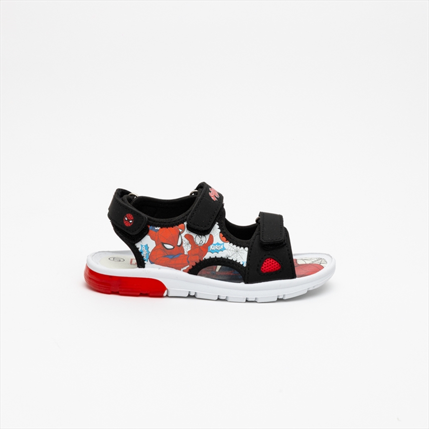 Spiderman Triple Velcro Strap Boys Sandals with Lights