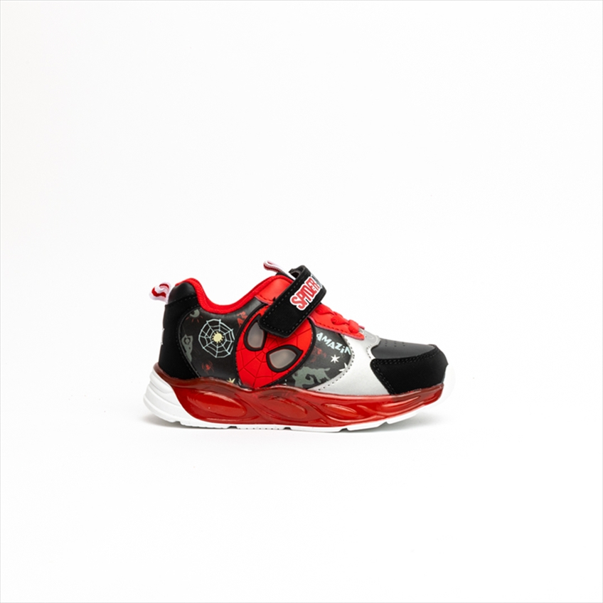 Spiderman Boys Sneakers with Light Up Bubble Sole with Heel Tab