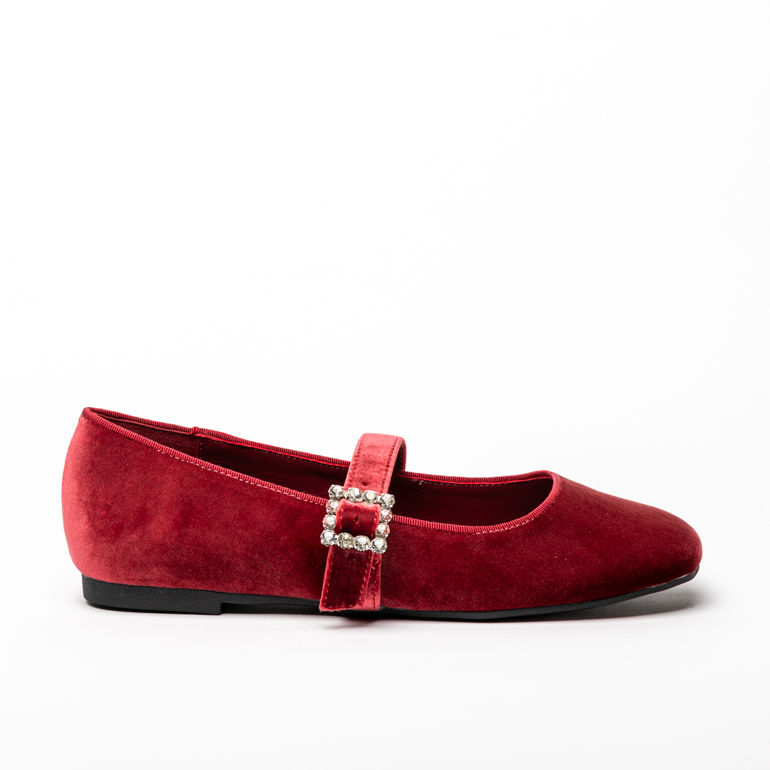 Miss Belgini strass buckle ballet flats