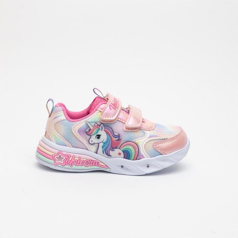 Unicorn Playful Girls Sneakers with Lights on Sole